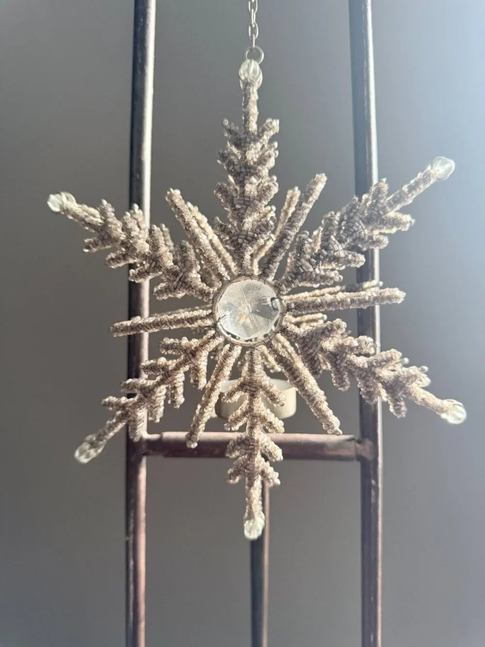 Handcrafted Hanging Beaded Star Tealight Holder
